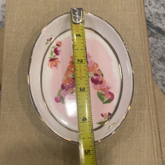 Anthropologie Floral Monogram A Trinket Ring Key Dish Bowl Decorative - Picture 3 of 6